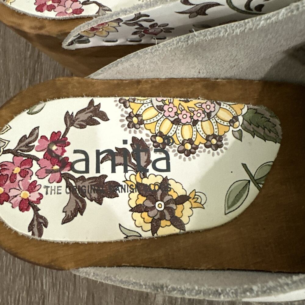 Sanita Flower Leather Danish Clogs Shoes‎ 38 - Picture 4 of 8